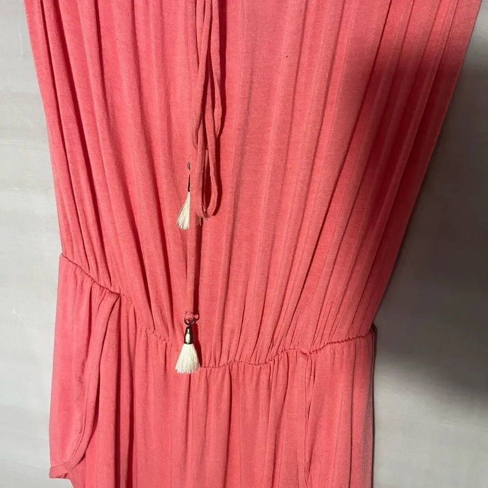 Lucky Brand tube top style RETRO romper SMALL ORANGE